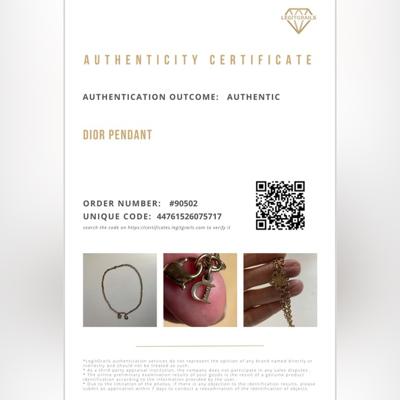 Dior Necklace w/ COA - Picture 7 of 7